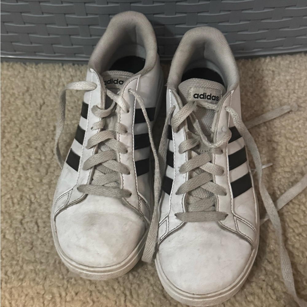 Adidas Classic White and Black Trainers